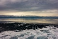 Sea during a storm. Raging wave in the ocean. Royalty Free Stock Photo