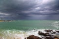 Sea stormy beach landscape Royalty Free Stock Photo