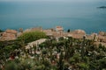 Sea summer landscape, view from Eze exotic garden, French Riviera