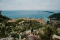 Sea summer landscape, view from Eze exotic garden, French Riviera