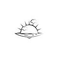 sea sun cloud icon. Element of landscape icon for mobile concept and web apps. Hand drawn sea sun cloud icon can be used for web Royalty Free Stock Photo