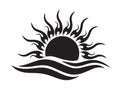 Sea and sun season image logo