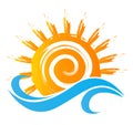 Sea and sun season image logo