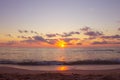 Sea in sunrise nature landscape. Beautiful cloudscape