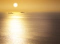 Sea / sunrise / silhouettes of the islands