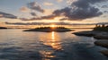 Sea sunrise in Stockholm archipelago Royalty Free Stock Photo