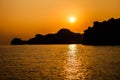 Sea Sunset, Halong Bay, Vietnam Royalty Free Stock Photo