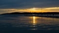Sea Sunset in Harbour Royalty Free Stock Photo