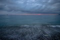 Sea sunset on a long exposure of Abkhazia Gagra Royalty Free Stock Photo