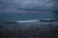 Sea sunset on a long exposure of Abkhazia Gagra Royalty Free Stock Photo