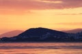 Sea sunset over Split, Croatia