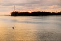 Sea at sunset from Sarasin Bridge