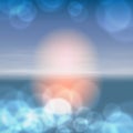 Sea sunset with the sun, light on lens Royalty Free Stock Photo