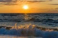 Sea sunset surf wave Royalty Free Stock Photo