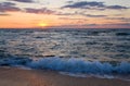 Sea sunset surf wave Royalty Free Stock Photo