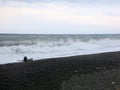 Sea surf and waves crashing onto the beach Royalty Free Stock Photo