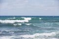 Sea surf waves with foam Royalty Free Stock Photo