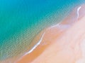 Sea surface aerial view,Bird eye view photo of beach and blue waves water surface texture, Blue sea background, Beautiful beach Royalty Free Stock Photo