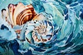 sea surface patterns abstract painting of seashell patterns ripp Royalty Free Stock Photo