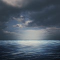 Sea surface under stormy skies