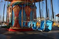 Sea Swings amusement park ride on Boardwalk in California Royalty Free Stock Photo