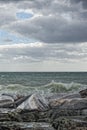 Sea in tempest on rocks Royalty Free Stock Photo