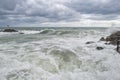 Sea in tempest on rocks