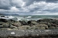 Sea in tempest on rocks