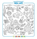 Sea theme. Big coloring book set. Kids vector Royalty Free Stock Photo