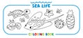 Sea theme. Big coloring book set. Kids vector Royalty Free Stock Photo