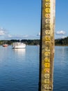 Sea tide depth measure in bay Royalty Free Stock Photo