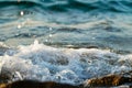 Sea tide , waves hitting rocks Royalty Free Stock Photo