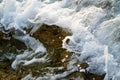 Sea tide , waves hitting rocks Royalty Free Stock Photo