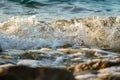 Sea tide , waves hitting rocks Royalty Free Stock Photo