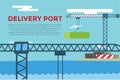 Sea transportation logistic port infographics Royalty Free Stock Photo