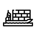 sea transportation wholesale line icon vector illustration