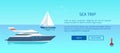 Sea Trip Advertisement Poster with Nautical Boat