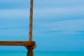 Sea lighthouse tropical beach swing wooden nature beautiful summer wave, concept sunny ocean from blue from beauty coast