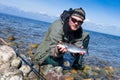 Sea trout fishing adventure Royalty Free Stock Photo