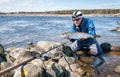 Sea trout fishing time Royalty Free Stock Photo