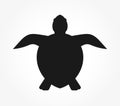 Sea turtle black silhouette icon