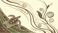 Sea Turtle with Delicate Floral Decorative Elements, vector design Generative AI Royalty Free Stock Photo