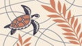 Sea Turtle & Foliage: Organic Nature Pattern Vector Graphic, vector design Generative AI Royalty Free Stock Photo