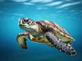 Ai Generated illustration Wildlife Concept of Sea turtle isolated Royalty Free Stock Photo