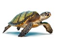 Ai Generated illustration Wildlife Concept of Sea turtle isolated Royalty Free Stock Photo