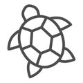 Sea turtle line icon, worldwildlife concept, sea turtle vector sign on white background, turtle outline style for mobile Royalty Free Stock Photo