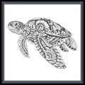 Sea turtle mandala arts isolated on white background