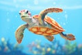 sea turtle mid-turn, showing underbelly Royalty Free Stock Photo