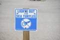 Sea Turtle Protection Sign Royalty Free Stock Photo