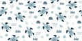 Sea turtle seamless pattern Cute swimming blue turtles. Boys nautical pattern Sea animals. Sea background Royalty Free Stock Photo